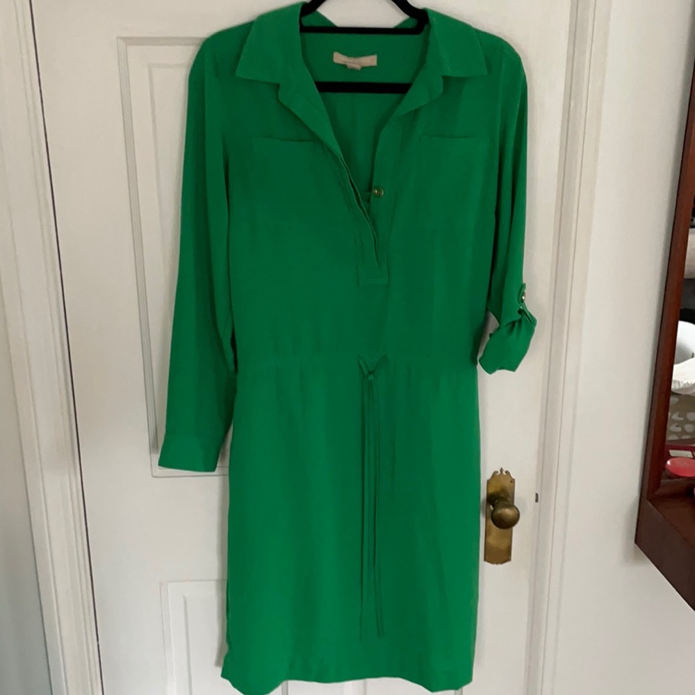 Banana Republic Green Long Sleeve Shirt Dress